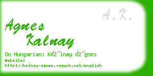 agnes kalnay business card
